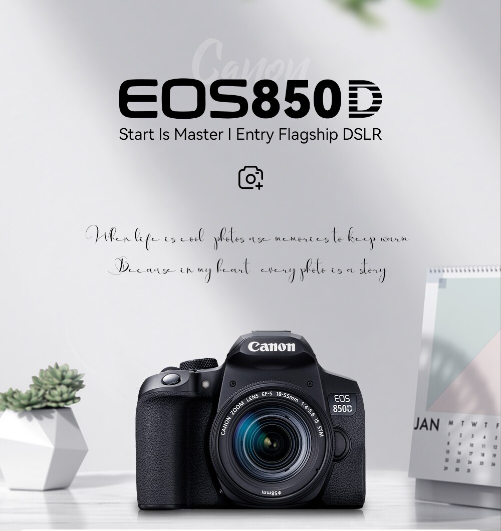 ĳ EOS 850D Rebel T8i APS-C DSLR SLR  Ʈ ī޶, EF-S 18-55mm F4-F5.6 IS STM ,  
